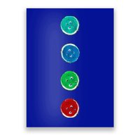 Four Groovy Buttons Blue Cat Funny Halloween Custom Poster