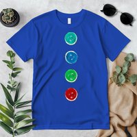 Four Groovy Buttons Blue Cat Funny Halloween Custom Premium T-Shirt