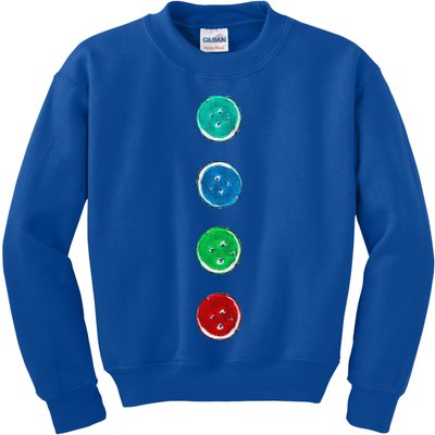 Four Groovy Buttons Blue Cat Funny Halloween Custom Kids Sweatshirt