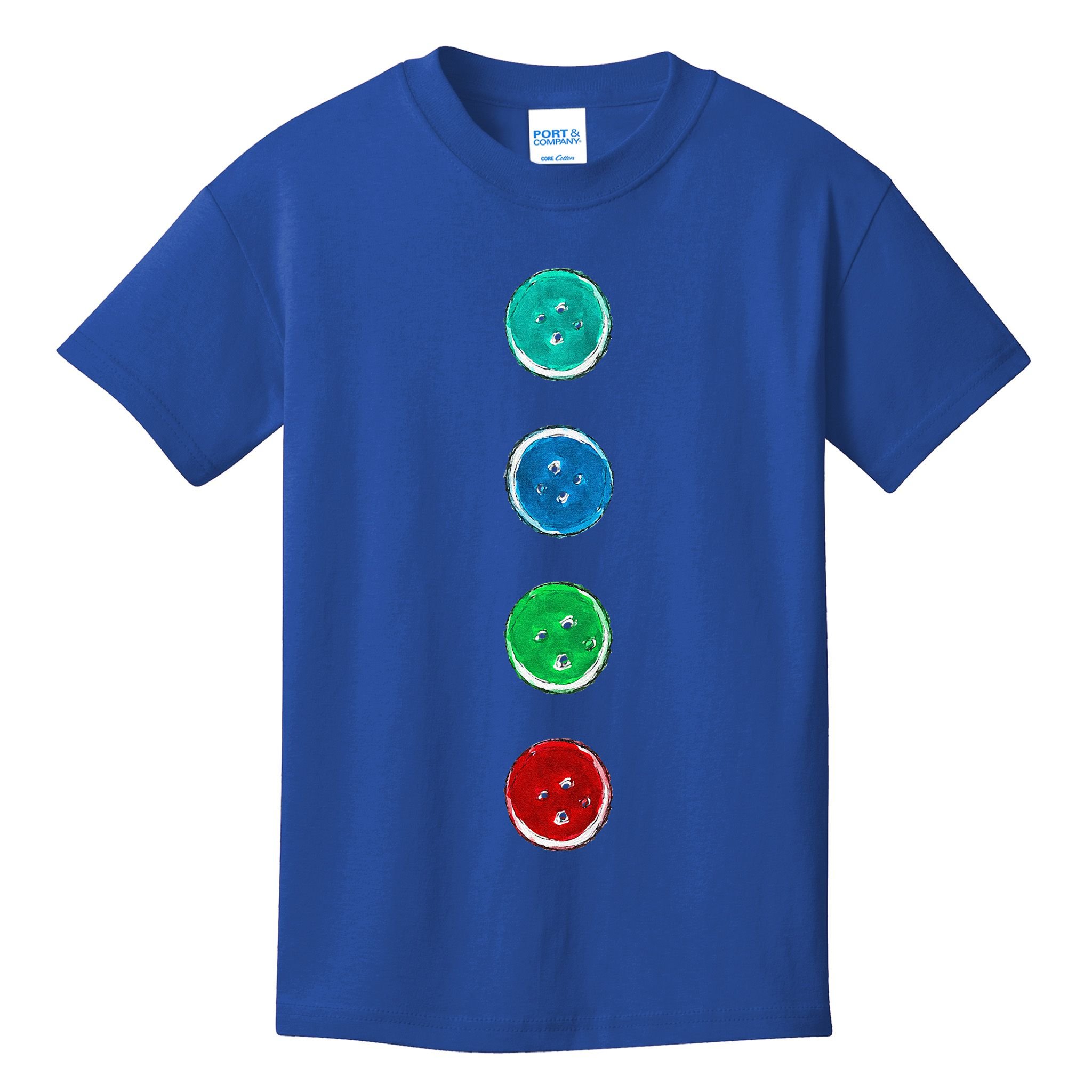 Four Groovy Buttons Blue Cat Funny Halloween Custom Kids T-Shirt