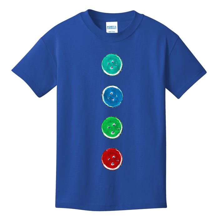 Four Groovy Buttons Blue Cat Funny Halloween Custom Kids T-Shirt
