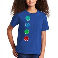 Four Groovy Buttons Blue Cat Funny Halloween Custom Kids T-Shirt