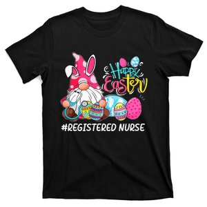 Funny Gnome Bunny Love Registered Nurse Easter Christians T-Shirt