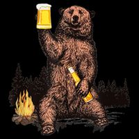 Funny Grizzly Bear Drinking Beer Camp Fire Woods Outdoor Gift 16 in Basic Backpack