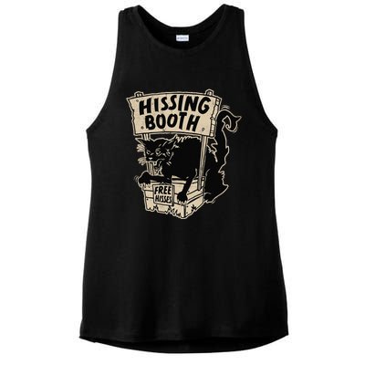 Funny Goth Black Cat Hissing Booth For Cat Moms & Cat Dads Ladies PosiCharge Tri-Blend Wicking Tank