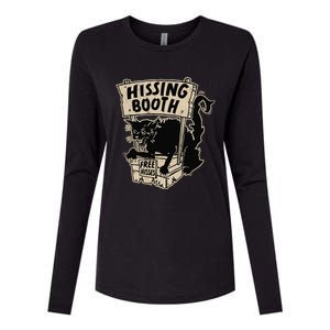 Funny Goth Black Cat Hissing Booth For Cat Moms & Cat Dads Womens Cotton Relaxed Long Sleeve T-Shirt