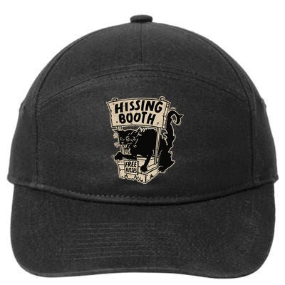Funny Goth Black Cat Hissing Booth For Cat Moms & Cat Dads 7-Panel Snapback Hat