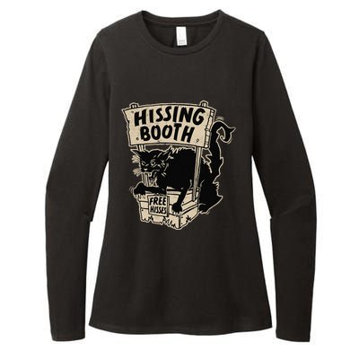 Funny Goth Black Cat Hissing Booth For Cat Moms & Cat Dads Womens CVC Long Sleeve Shirt