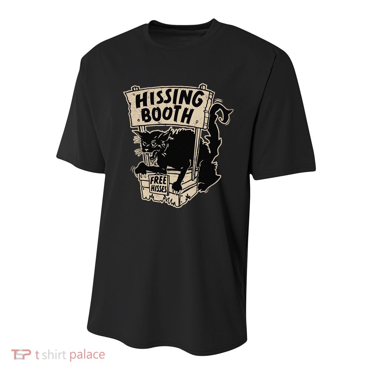 Funny Goth Black Cat Hissing Booth For Cat Moms & Cat Dads Youth Performance Sprint T-Shirt