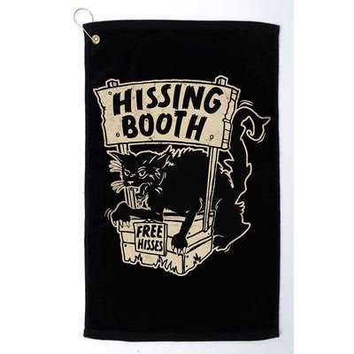 Funny Goth Black Cat Hissing Booth For Cat Moms & Cat Dads Golf Towel
