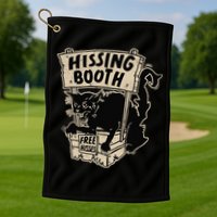 Funny Goth Black Cat Hissing Booth For Cat Moms & Cat Dads Golf Towel