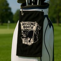 Funny Goth Black Cat Hissing Booth For Cat Moms & Cat Dads Golf Towel