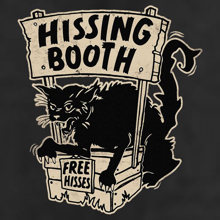Funny Goth Black Cat Hissing Booth For Cat Moms & Cat Dads Golf Towel
