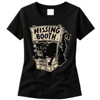 Funny Goth Black Cat Hissing Booth For Cat Moms & Cat Dads Womens T-Shirt