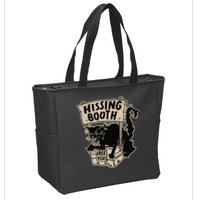 Funny Goth Black Cat Hissing Booth For Cat Moms & Cat Dads Zip Tote Bag