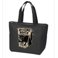 Funny Goth Black Cat Hissing Booth For Cat Moms & Cat Dads Zip Tote Bag