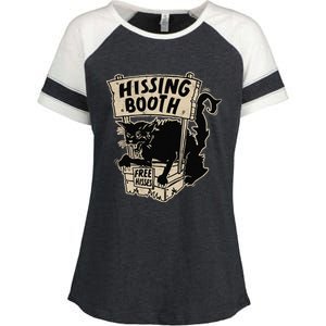 Funny Goth Black Cat Hissing Booth For Cat Moms & Cat Dads Enza Ladies Jersey Colorblock Tee