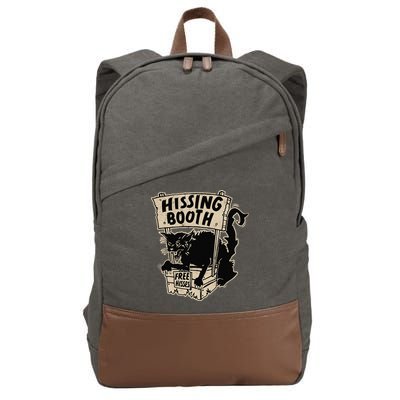 Funny Goth Black Cat Hissing Booth For Cat Moms & Cat Dads Cotton Canvas Backpack
