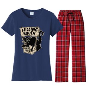 Funny Goth Black Cat Hissing Booth For Cat Moms & Cat Dads Women's Flannel Pajama Set