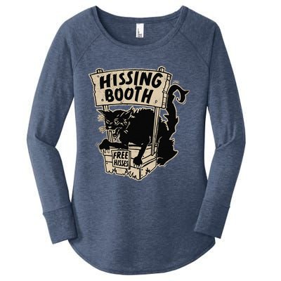 Funny Goth Black Cat Hissing Booth For Cat Moms & Cat Dads Women's Perfect Tri Tunic Long Sleeve Shirt