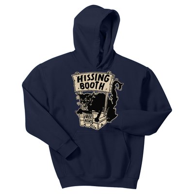 Funny Goth Black Cat Hissing Booth For Cat Moms & Cat Dads Kids Hoodie