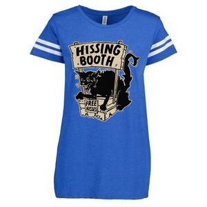 Funny Goth Black Cat Hissing Booth For Cat Moms & Cat Dads Enza Ladies Jersey Football T-Shirt