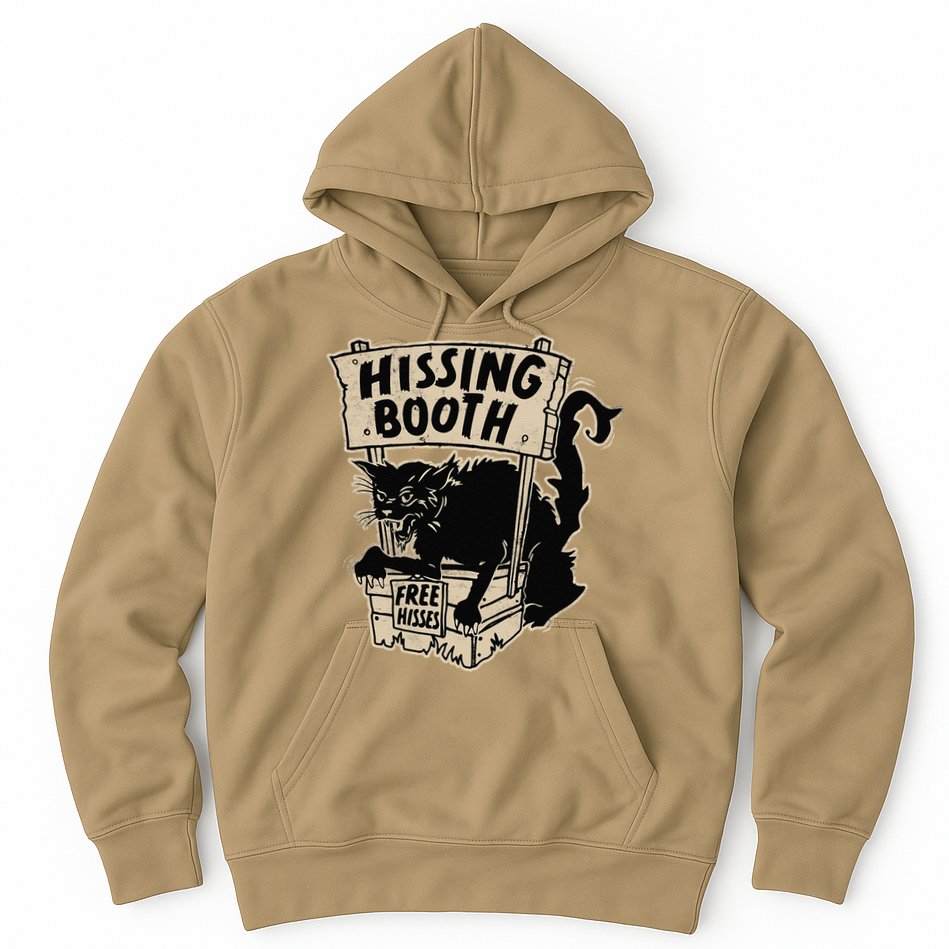Funny Goth Black Cat Hissing Booth For Cat Moms & Cat Dads Hoodie