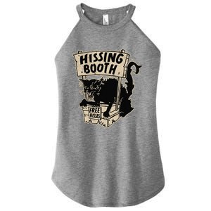 Funny Goth Black Cat Hissing Booth For Cat Moms & Cat Dads Women's Perfect Tri Rocker Tank