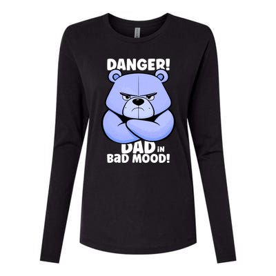 Funny Grumpy Bear Attention! Dad Is In A Bad Mood Great Gift Womens Cotton Relaxed Long Sleeve T-Shirt