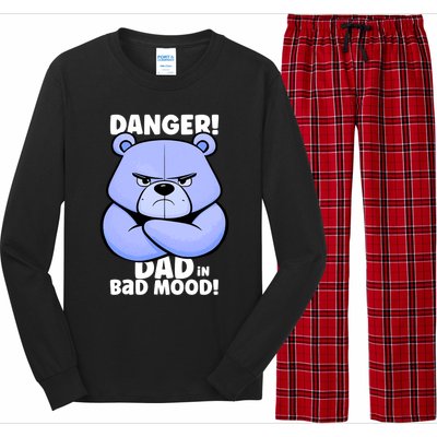 Funny Grumpy Bear Attention! Dad Is In A Bad Mood Great Gift Long Sleeve Pajama Set