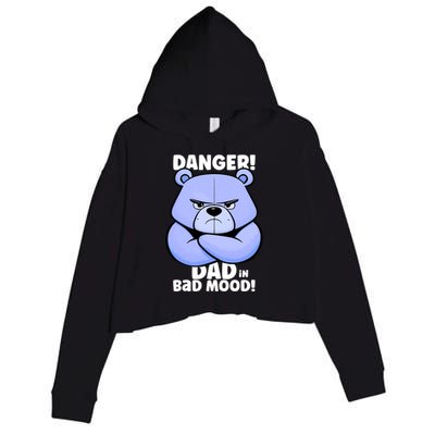 Funny Grumpy Bear Attention! Dad Is In A Bad Mood Great Gift Crop Fleece Hoodie