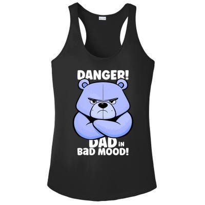 Funny Grumpy Bear Attention! Dad Is In A Bad Mood Great Gift Ladies PosiCharge Competitor Racerback Tank