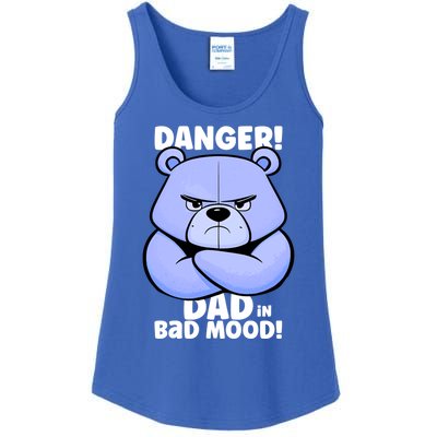 Funny Grumpy Bear Attention! Dad Is In A Bad Mood Great Gift Ladies Essential Tank