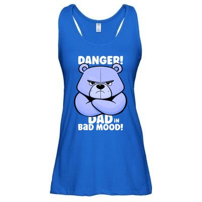 Funny Grumpy Bear Attention! Dad Is In A Bad Mood Great Gift Ladies Essential Flowy Tank