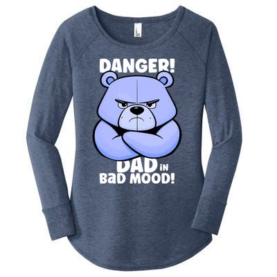 Funny Grumpy Bear Attention! Dad Is In A Bad Mood Great Gift Women's Perfect Tri Tunic Long Sleeve Shirt