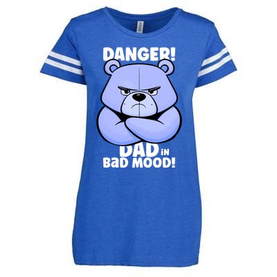 Funny Grumpy Bear Attention! Dad Is In A Bad Mood Great Gift Enza Ladies Jersey Football T-Shirt