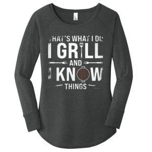 Funny Grilling BBQ Barbecue Smoking Meat Smoker Grill Lover Women's Perfect Tri Tunic Long Sleeve Shirt