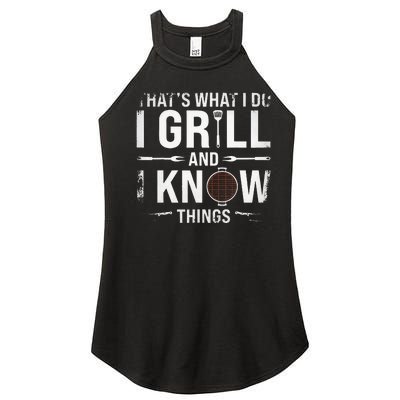 Funny Grilling BBQ Barbecue Smoking Meat Smoker Grill Lover Women’s Perfect Tri Rocker Tank