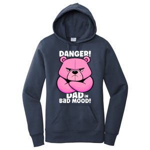 Funny Grumpy Bear Warning! Dad Is In A Bad Mood Cute Gift Women's Pullover Hoodie