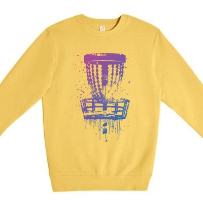 Frisbee Golf Basket Chainz Frolf Course Disc Golf Basket Gift Premium Crewneck Sweatshirt