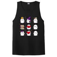 Funny Ghost Book Reading Halloween Design For Book Lovers & Teachers PosiCharge Competitor Tank