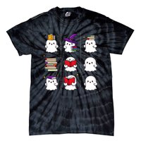 Funny Ghost Book Reading Halloween Design For Book Lovers & Teachers Tie-Dye T-Shirt