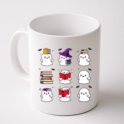 Funny Ghost Book Reading Halloween Design For Book Lovers & Teachers Coffee Mug