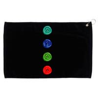 Four Groovy Buttons Blue Halloween Cat Grommeted Golf Towel