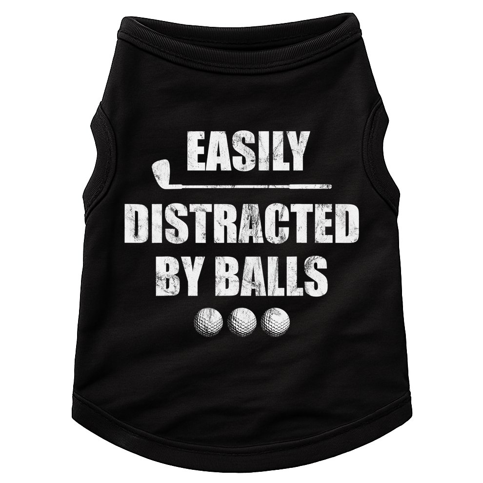 Funny Golf Ball Easily Distracted by Balls Humor Golfing Doggie Tank