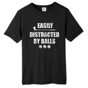 Funny Golf Ball Easily Distracted by Balls Humor Golfing Tall Fusion ChromaSoft Performance T-Shirt