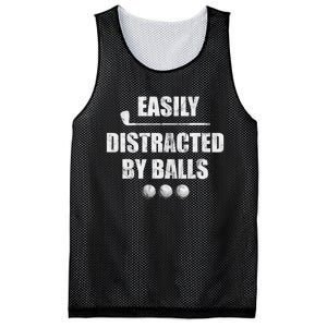 Funny Golf Ball Easily Distracted by Balls Humor Golfing Mesh Reversible Basketball Jersey Tank