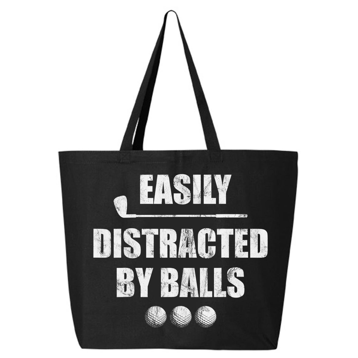 Funny Golf Ball Easily Distracted by Balls Humor Golfing 25L Jumbo Tote