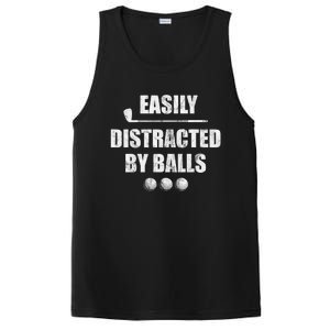 Funny Golf Ball Easily Distracted by Balls Humor Golfing PosiCharge Competitor Tank