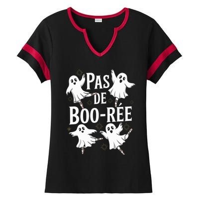 Funny Ghost Ballet Pas De Boo Halloween Dance Ladies Halftime Notch Neck Tee